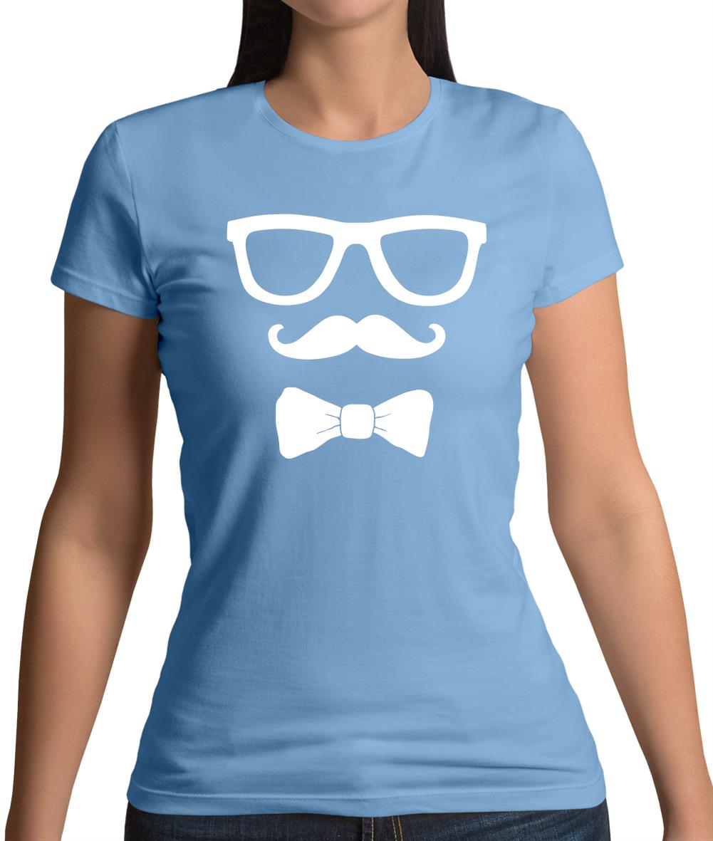 Glasses Moustache Bowtie Womens T-Shirt Glasses Moustache Bowtie Womens T-Shirt
