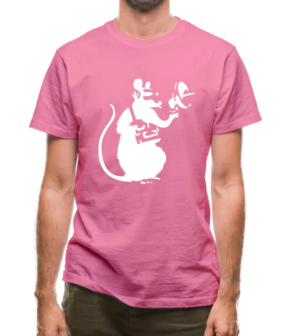 Banksy Listening Rat Mens T-Shirt Banksy Listening Rat Mens T-Shirt