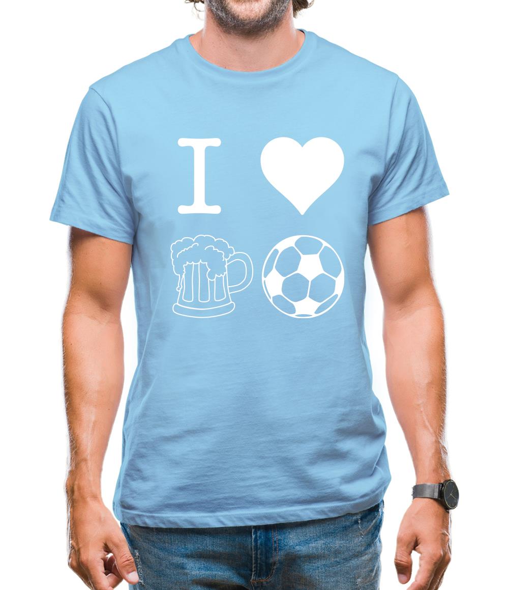 I Heart Beer and Football Mens T-Shirt I Heart Beer and Football Mens T-Shirt