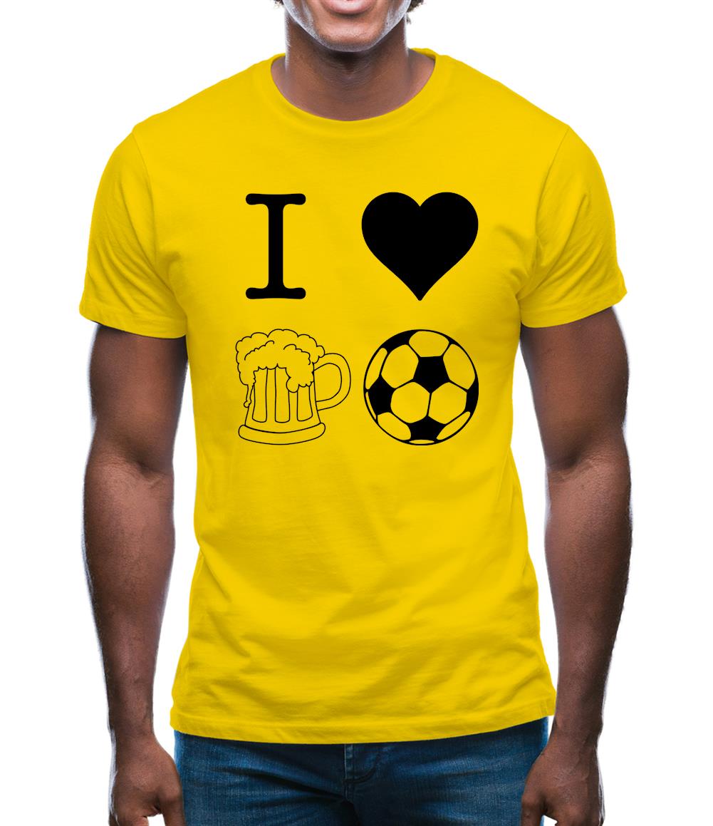 I Heart Beer and Football Mens T-Shirt I Heart Beer and Football Mens T-Shirt