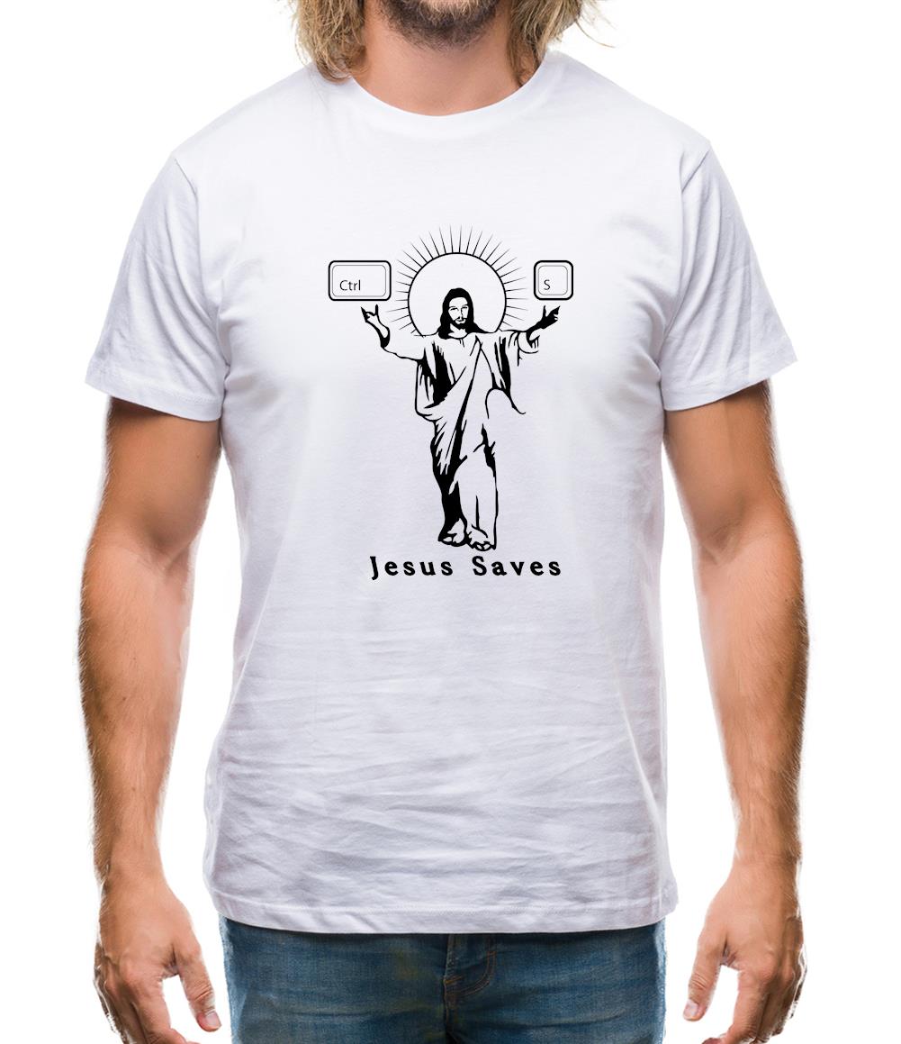 Jesus Saves (Ctrl+S) Mens T-Shirt Jesus Saves (Ctrl+S) Mens T-Shirt