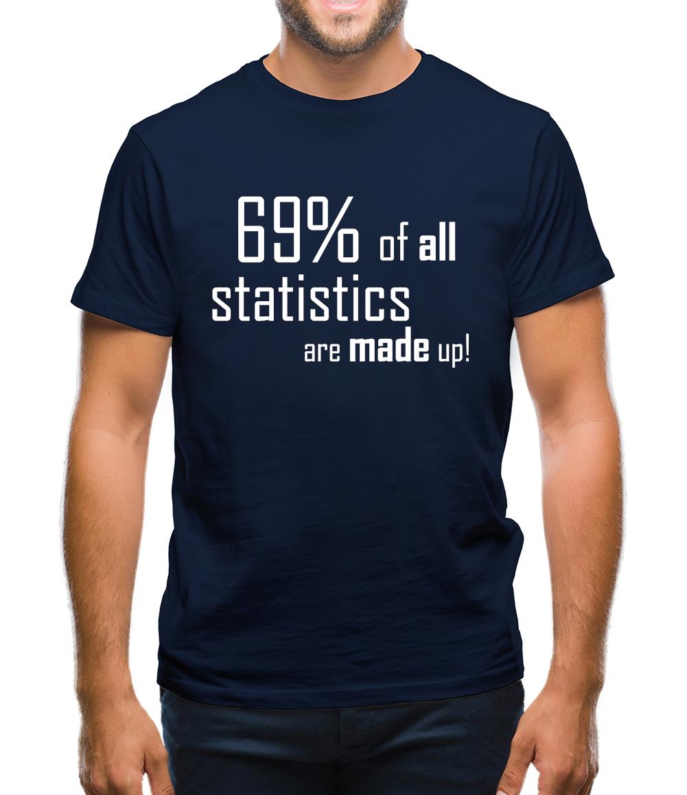 69% of all statistics are made up! Mens T-Shirt 69% of all statistics are made up! Mens T-Shirt