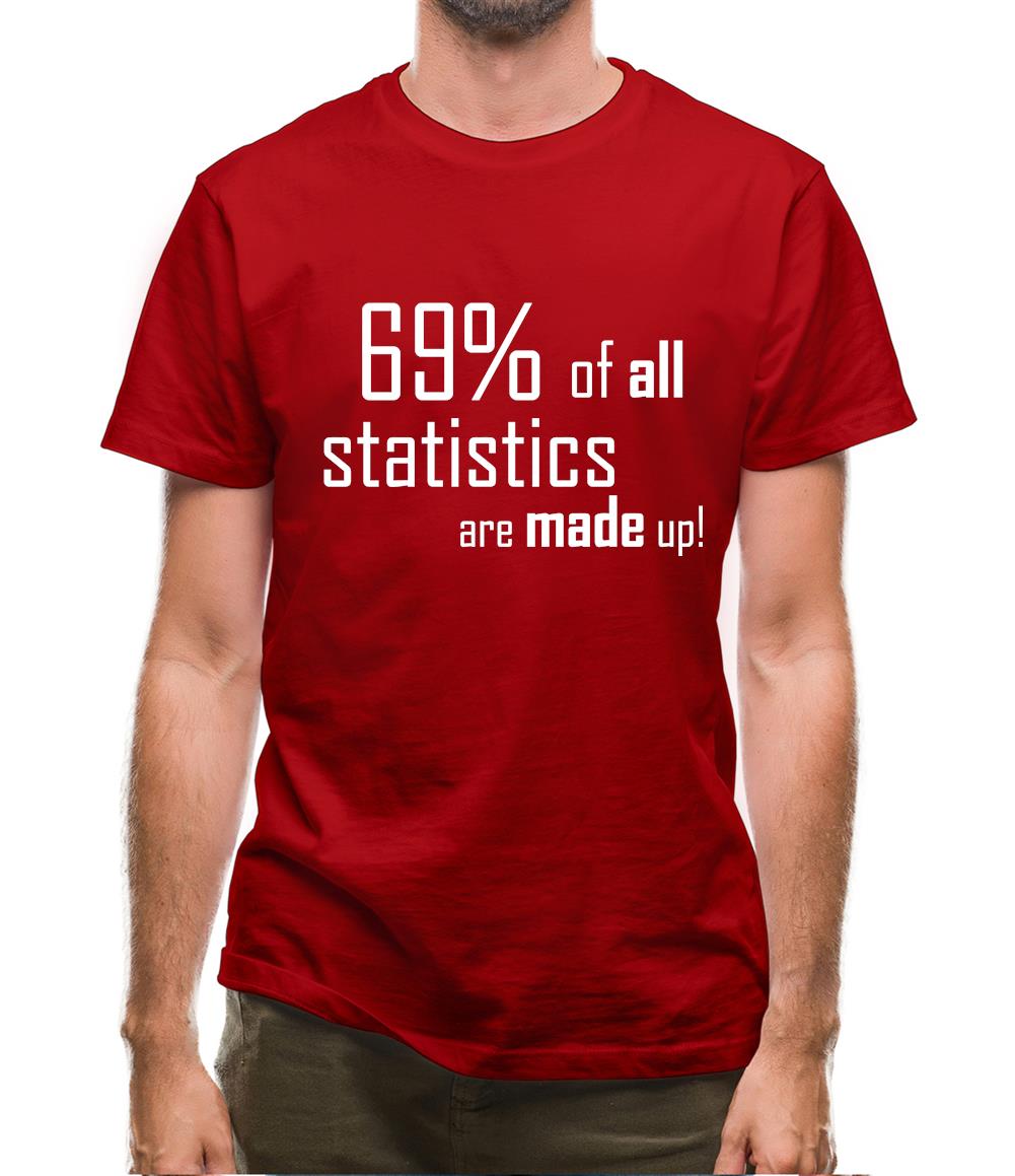 69% of all statistics are made up! Mens T-Shirt 69% of all statistics are made up! Mens T-Shirt