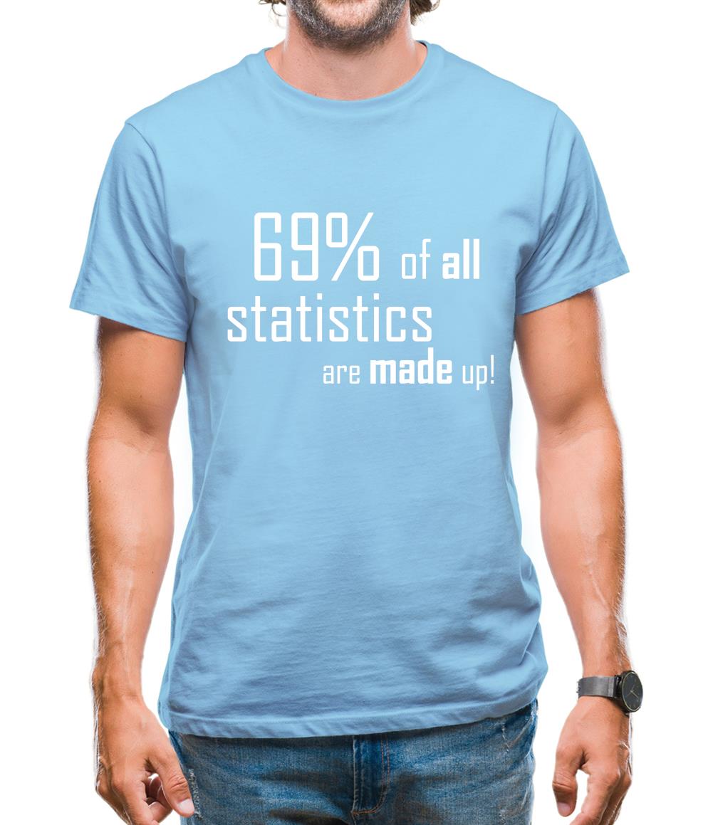 69% of all statistics are made up! Mens T-Shirt 69% of all statistics are made up! Mens T-Shirt