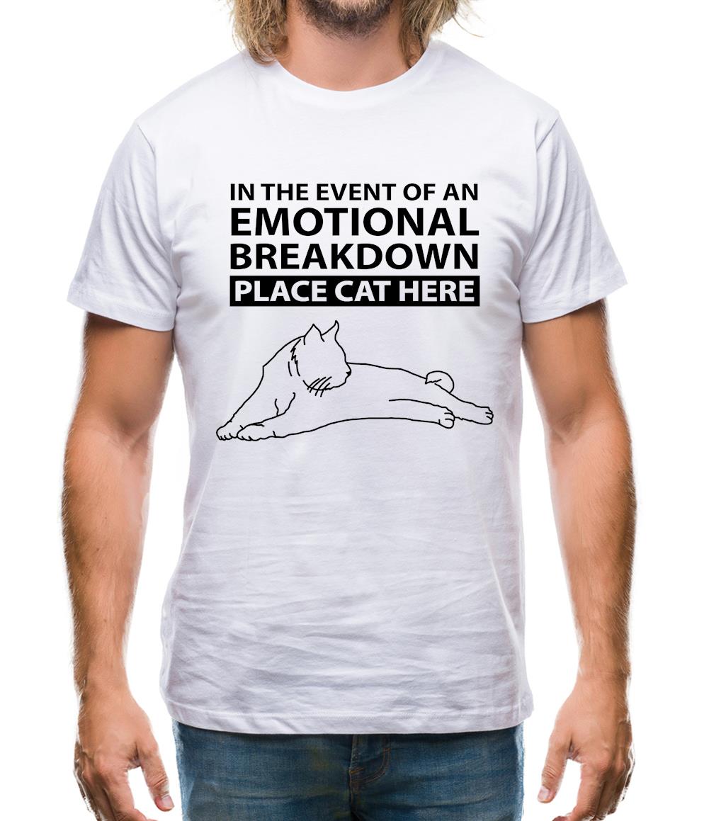In Case Of Emotional Breakdown Place Cat Here Mens T-Shirt In Case Of Emotional Breakdown Place Cat Here Mens T-Shirt