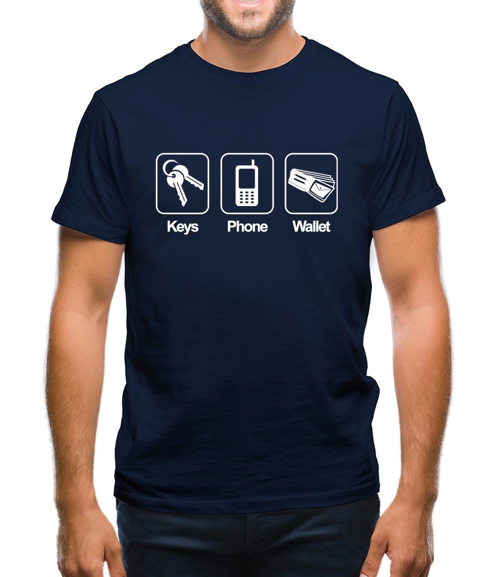 Keys Phone Wallet Mens T-Shirt Keys Phone Wallet Mens T-Shirt