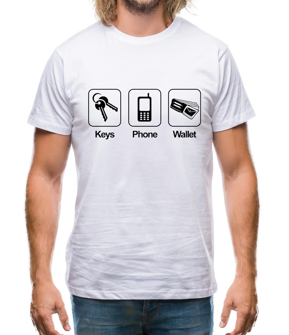 Keys Phone Wallet Mens T-Shirt Keys Phone Wallet Mens T-Shirt