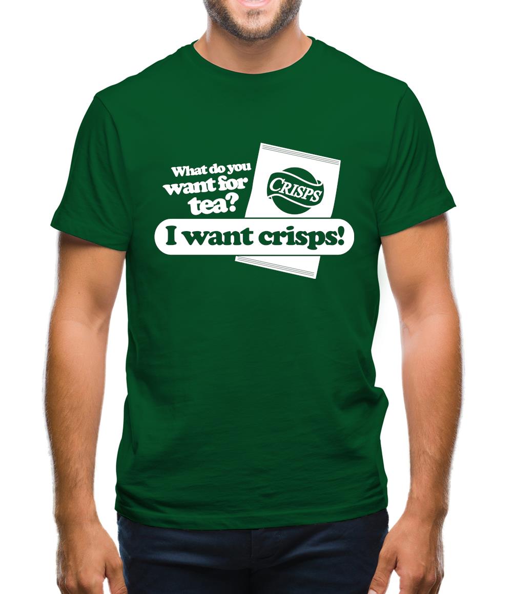 What Do You Want For Tea? I Want Crisps! Mens T-Shirt What Do You Want For Tea? I Want Crisps! Mens T-Shirt