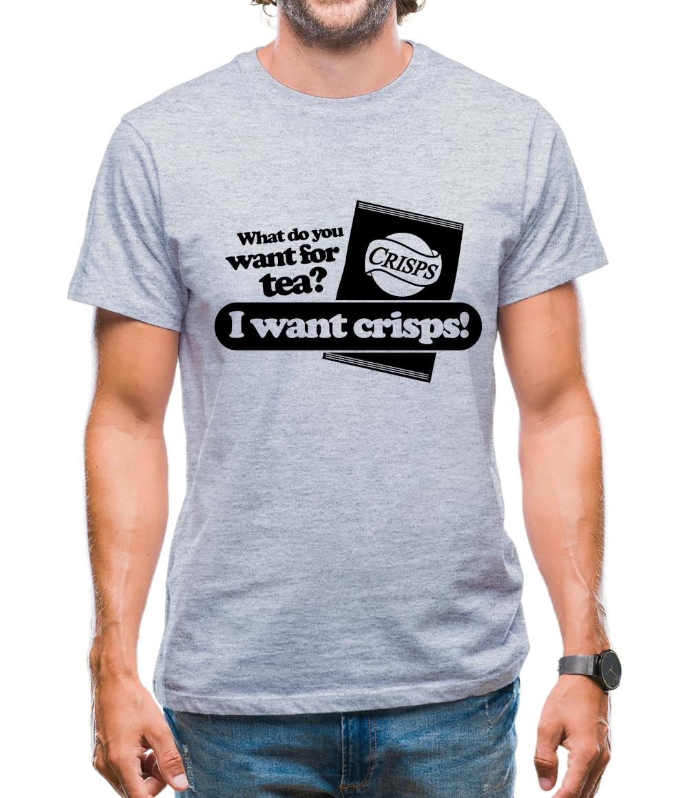 What Do You Want For Tea? I Want Crisps! Mens T-Shirt What Do You Want For Tea? I Want Crisps! Mens T-Shirt