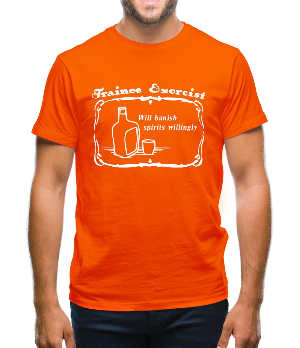 Trainee exorcist will banish spirits willingly. Mens T-Shirt Trainee exorcist will banish spirits willingly. Mens T-Shirt