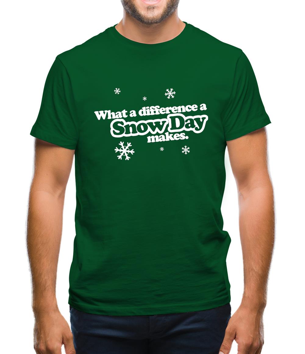 What A Difference A Snow Day Makes Mens T-Shirt What A Difference A Snow Day Makes Mens T-Shirt