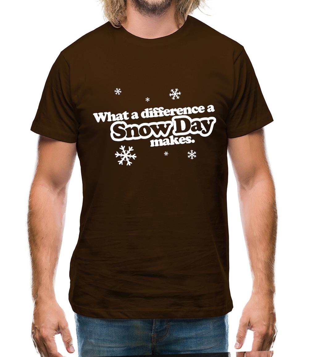 What A Difference A Snow Day Makes Mens T-Shirt What A Difference A Snow Day Makes Mens T-Shirt
