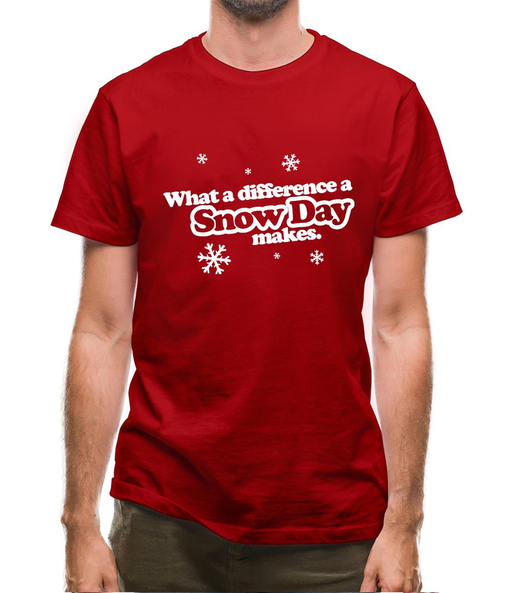What A Difference A Snow Day Makes Mens T-Shirt What A Difference A Snow Day Makes Mens T-Shirt