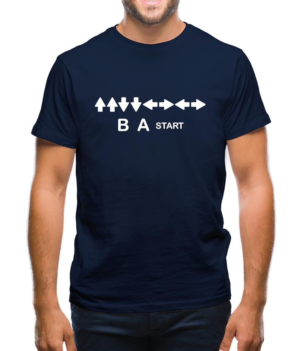 Up Up Down Down Left Right Left Right B A Start Mens T-Shirt Up Up Down Down Left Right Left Right B A Start Mens T-Shirt