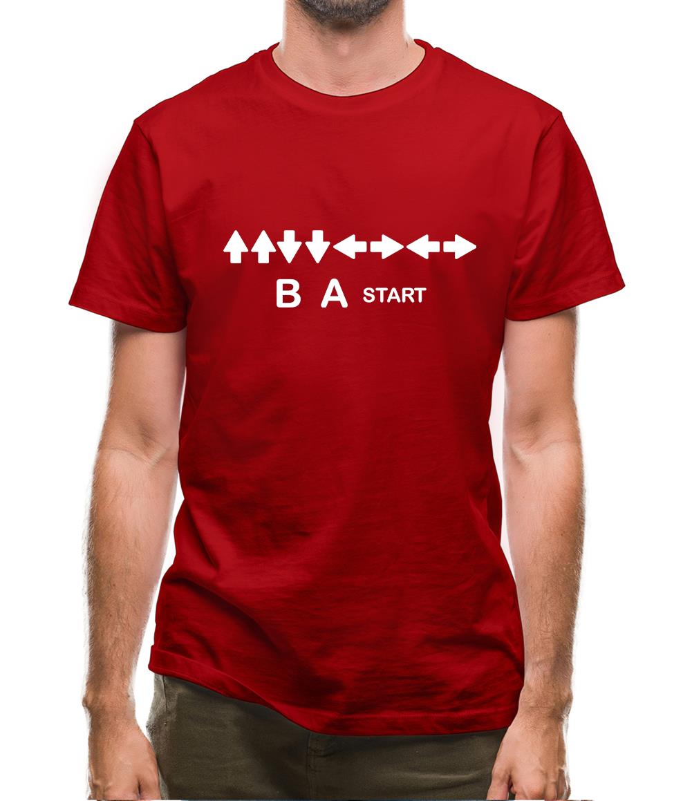 Up Up Down Down Left Right Left Right B A Start Mens T-Shirt Up Up Down Down Left Right Left Right B A Start Mens T-Shirt