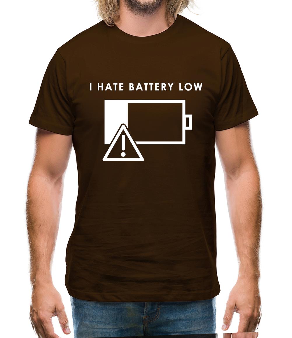 I Hate Battery Low Mens T-Shirt I Hate Battery Low Mens T-Shirt