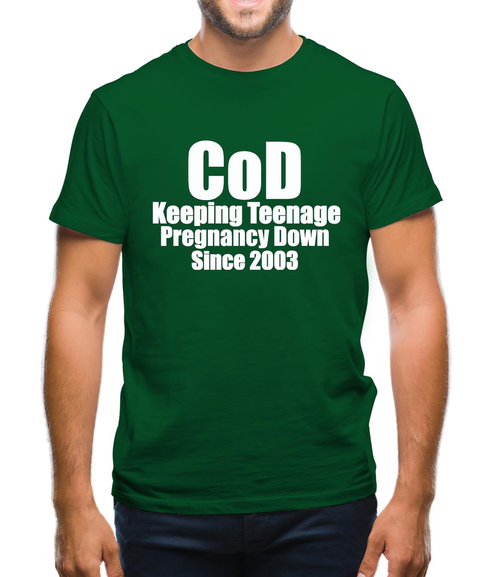 CoD Keeping Teenage Pregnancy Down Since 2003 Mens T-Shirt CoD Keeping Teenage Pregnancy Down Since 2003 Mens T-Shirt