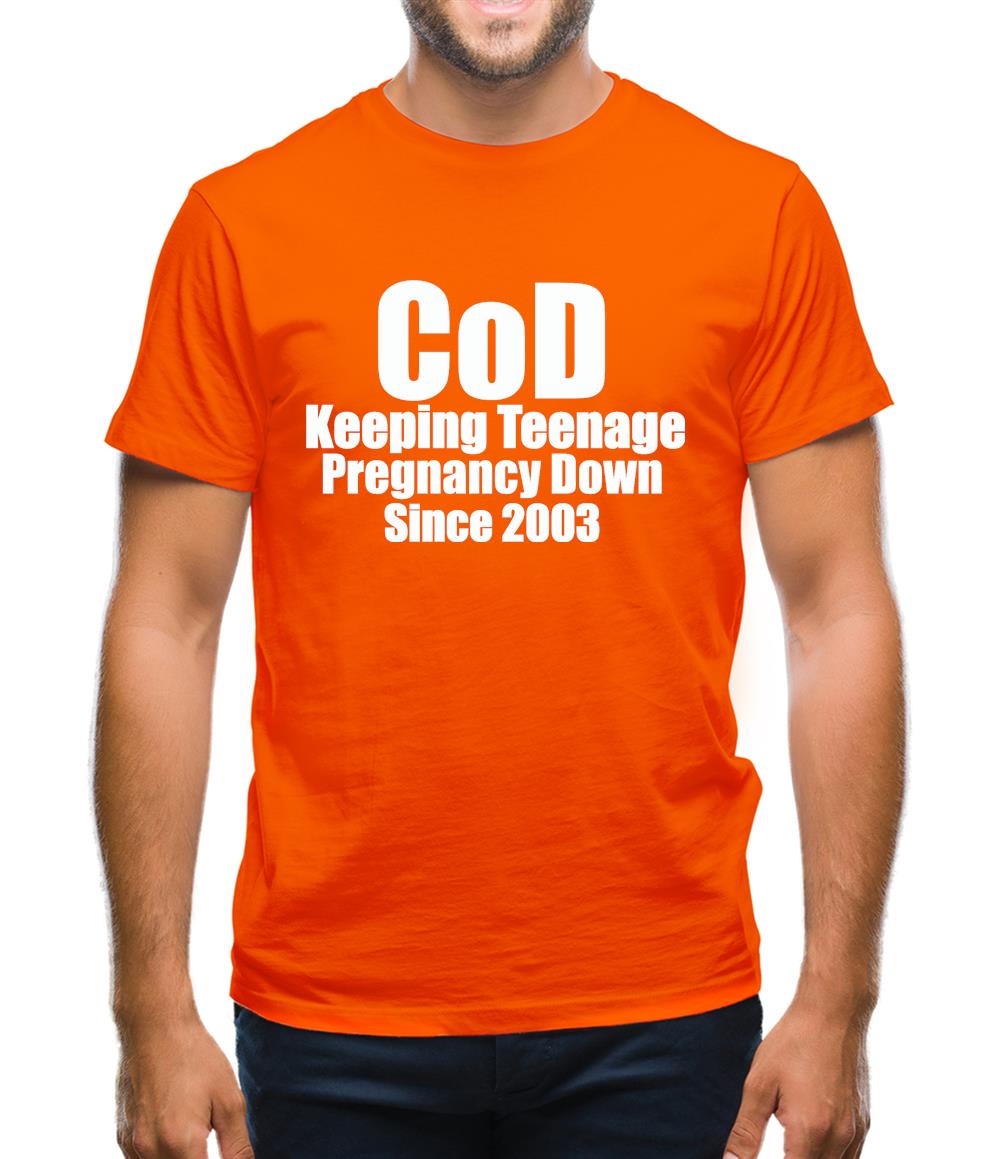CoD Keeping Teenage Pregnancy Down Since 2003 Mens T-Shirt CoD Keeping Teenage Pregnancy Down Since 2003 Mens T-Shirt