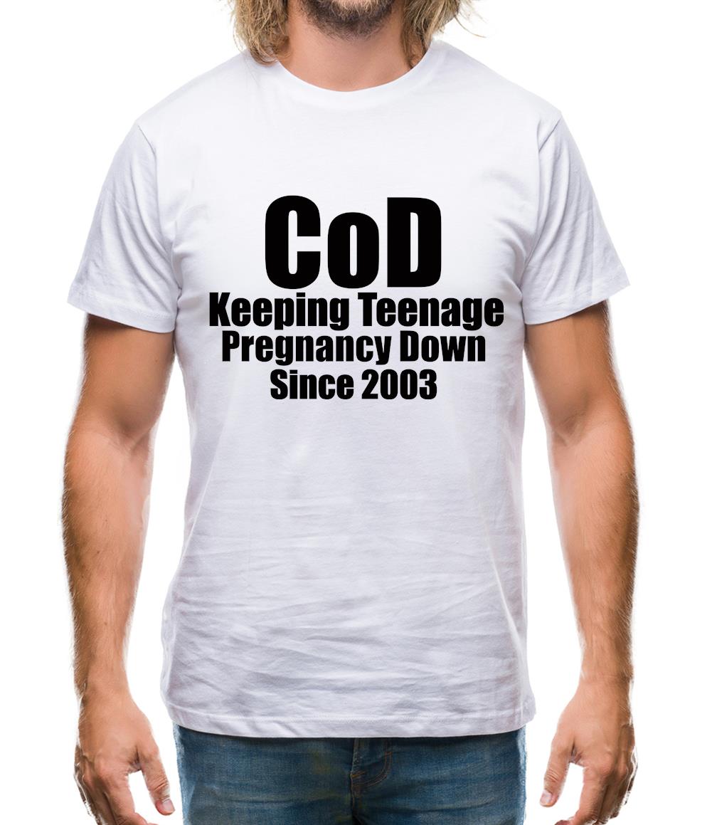 CoD Keeping Teenage Pregnancy Down Since 2003 Mens T-Shirt CoD Keeping Teenage Pregnancy Down Since 2003 Mens T-Shirt