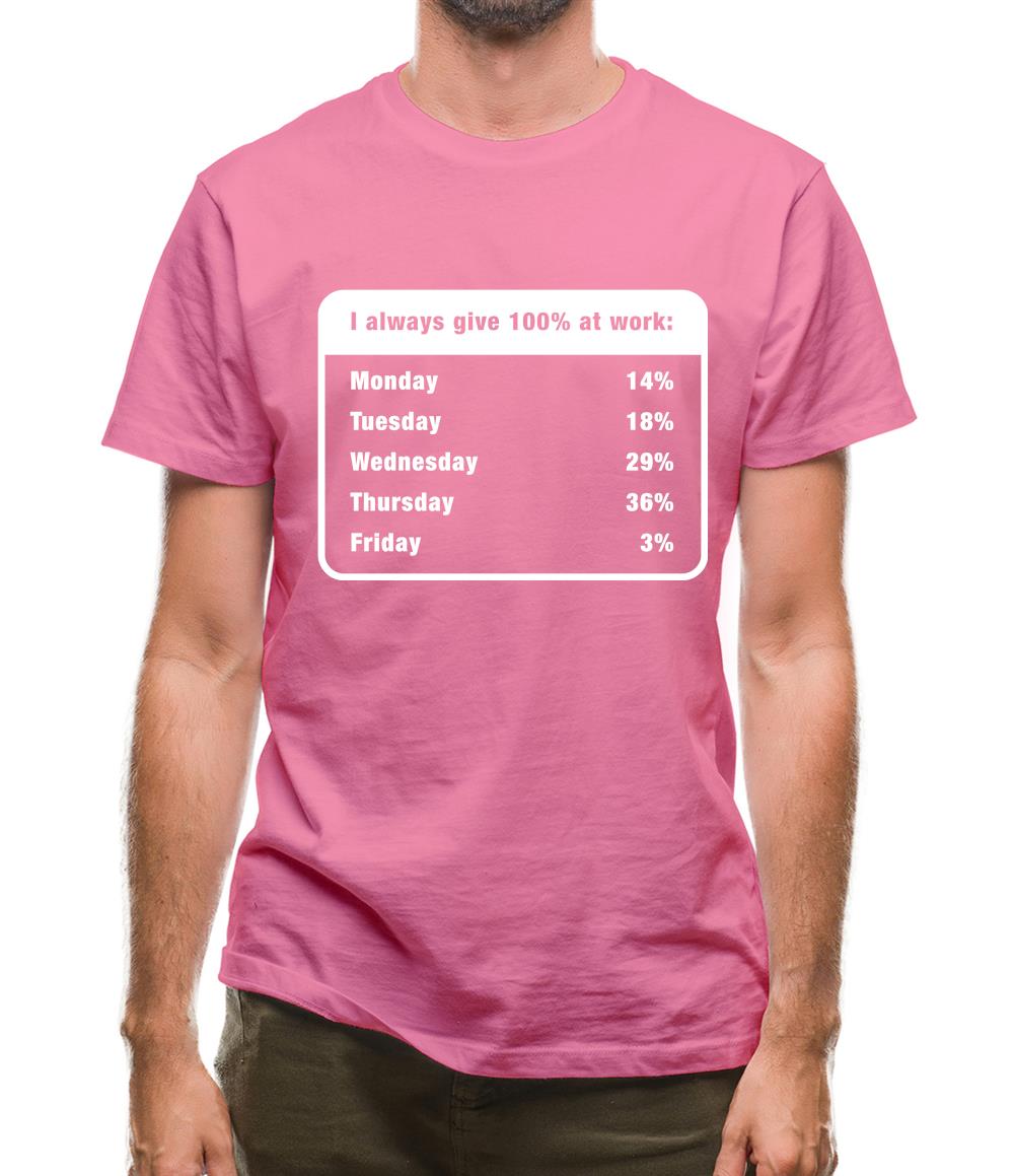 I Always Give 100% At Work Mens T-Shirt I Always Give 100% At Work Mens T-Shirt