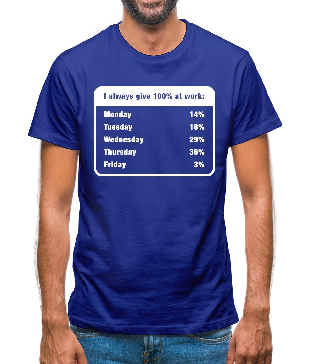 I Always Give 100% At Work Mens T-Shirt I Always Give 100% At Work Mens T-Shirt