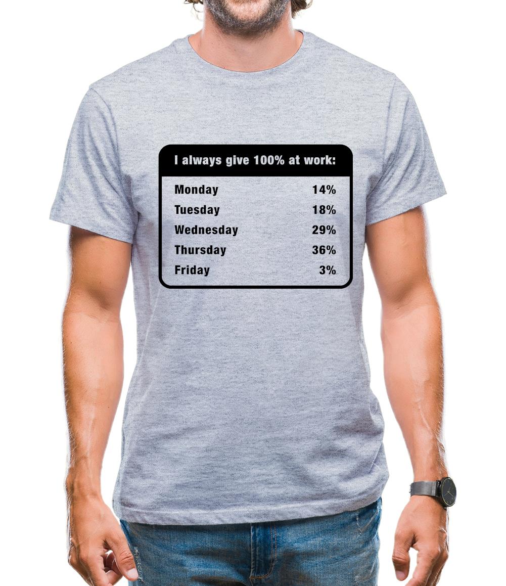 I Always Give 100% At Work Mens T-Shirt I Always Give 100% At Work Mens T-Shirt