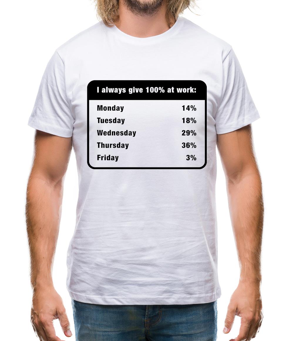 I Always Give 100% At Work Mens T-Shirt I Always Give 100% At Work Mens T-Shirt