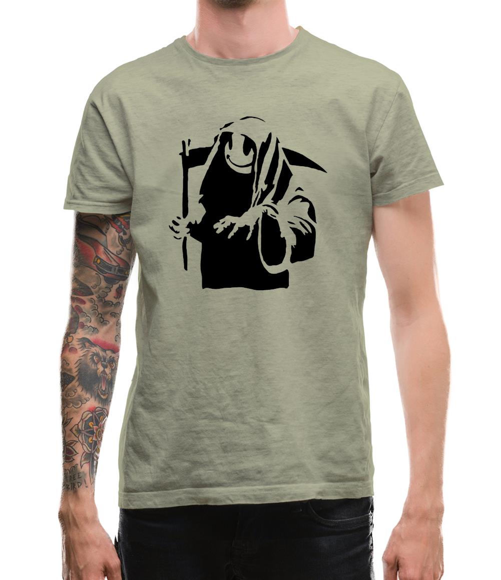 Banksy Grin Reaper Mens T-Shirt Banksy Grin Reaper Mens T-Shirt