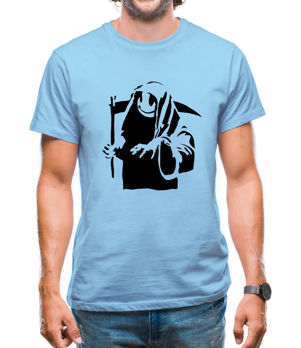 Banksy Grin Reaper Mens T-Shirt Banksy Grin Reaper Mens T-Shirt