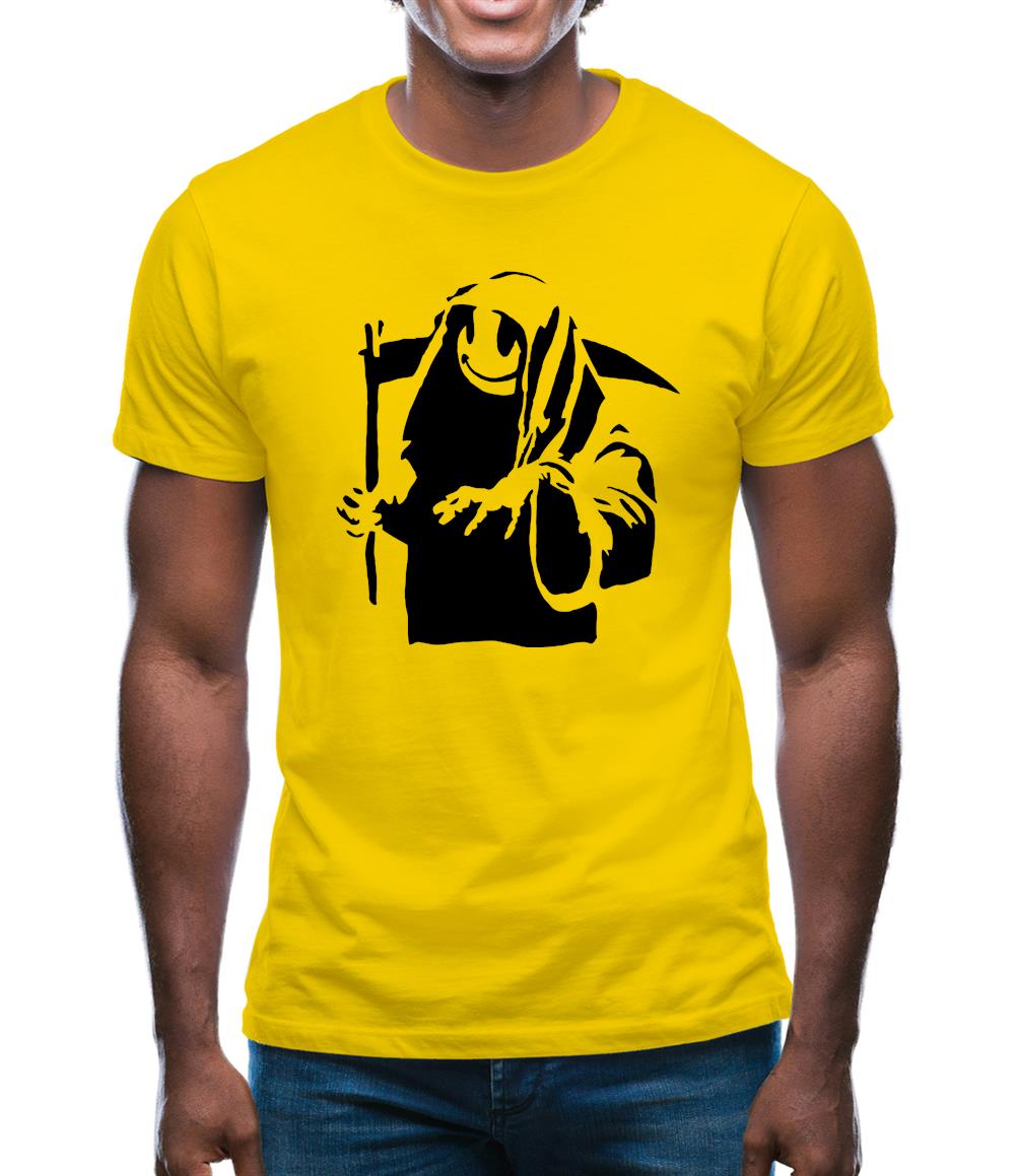 Banksy Grin Reaper Mens T-Shirt Banksy Grin Reaper Mens T-Shirt