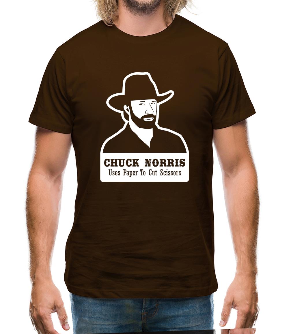 Chuck Norris Uses Paper To Cut Scissors Mens T-Shirt Chuck Norris Uses Paper To Cut Scissors Mens T-Shirt