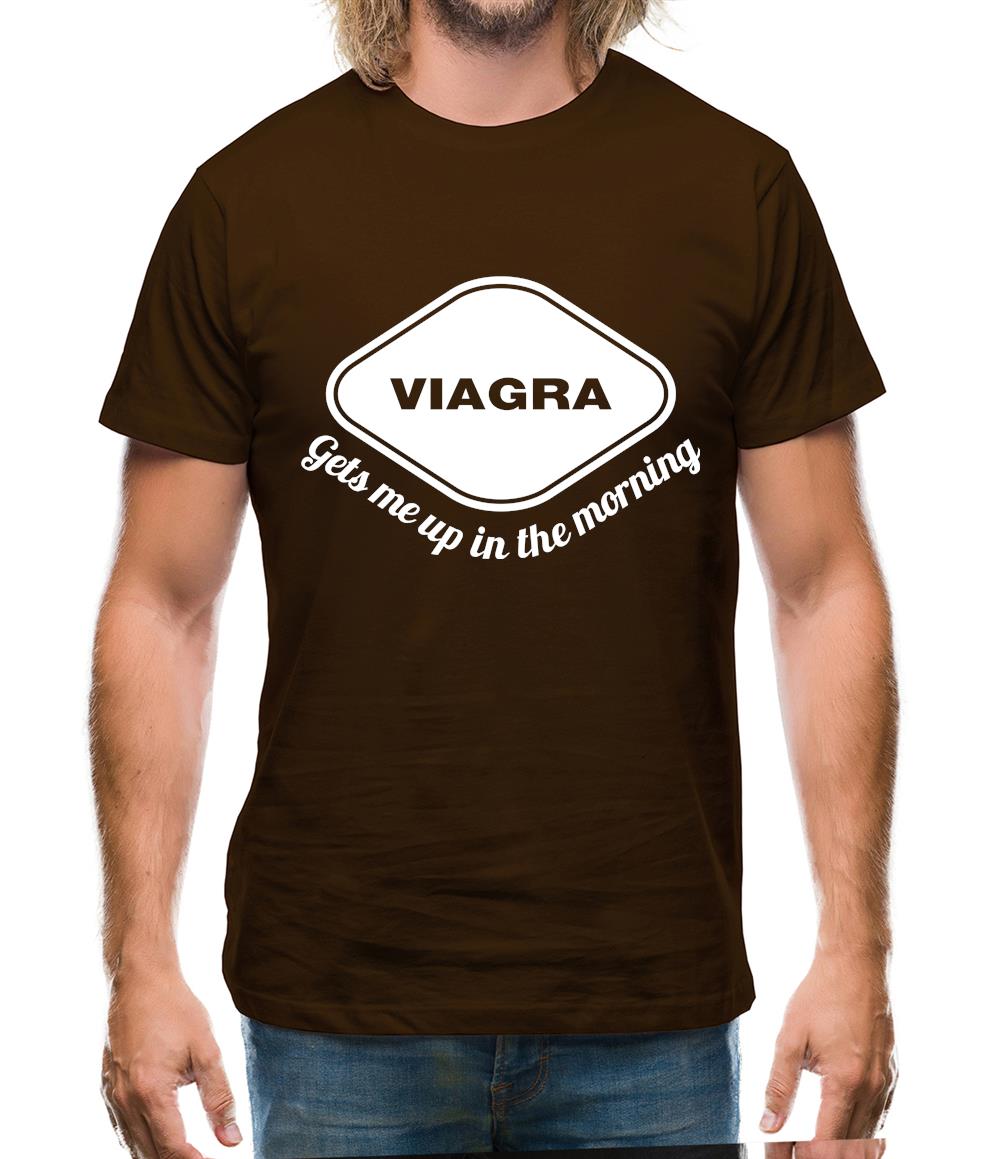 Viagra Gets Me Up In The Morning Mens T-Shirt Viagra Gets Me Up In The Morning Mens T-Shirt