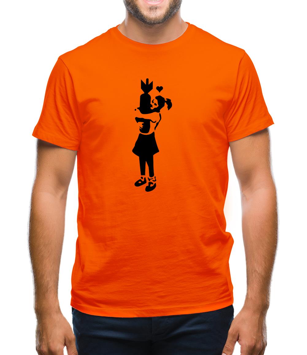 Banksy Girl With Bomb Mens T-Shirt Banksy Girl With Bomb Mens T-Shirt
