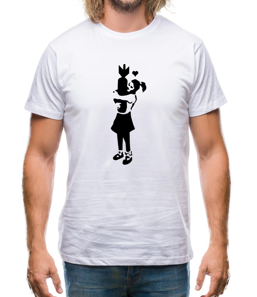 Banksy Girl With Bomb Mens T-Shirt Banksy Girl With Bomb Mens T-Shirt