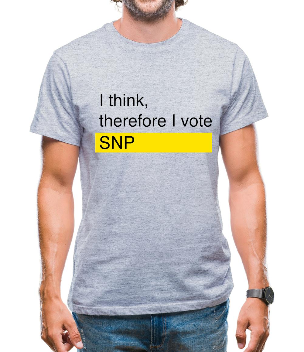 I Think, Therefore I Vote Snp Mens T-Shirt I Think, Therefore I Vote Snp Mens T-Shirt