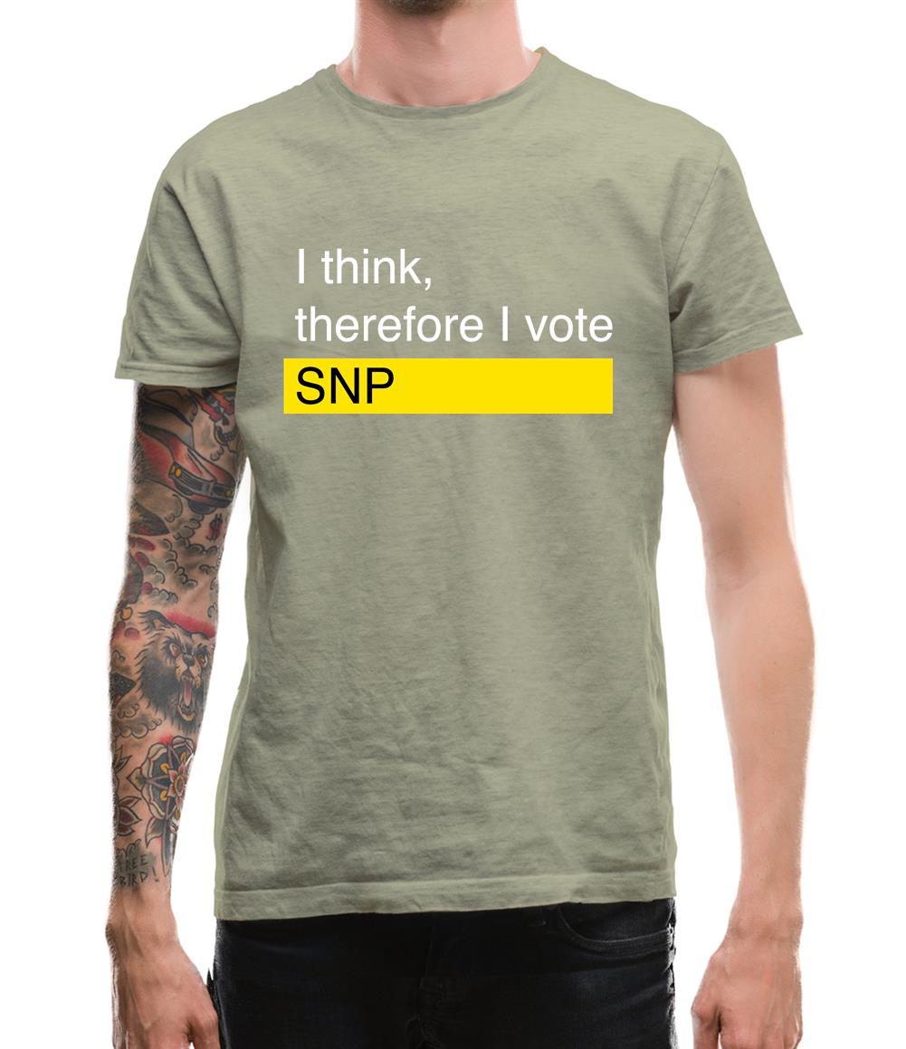 I Think, Therefore I Vote Snp Mens T-Shirt I Think, Therefore I Vote Snp Mens T-Shirt