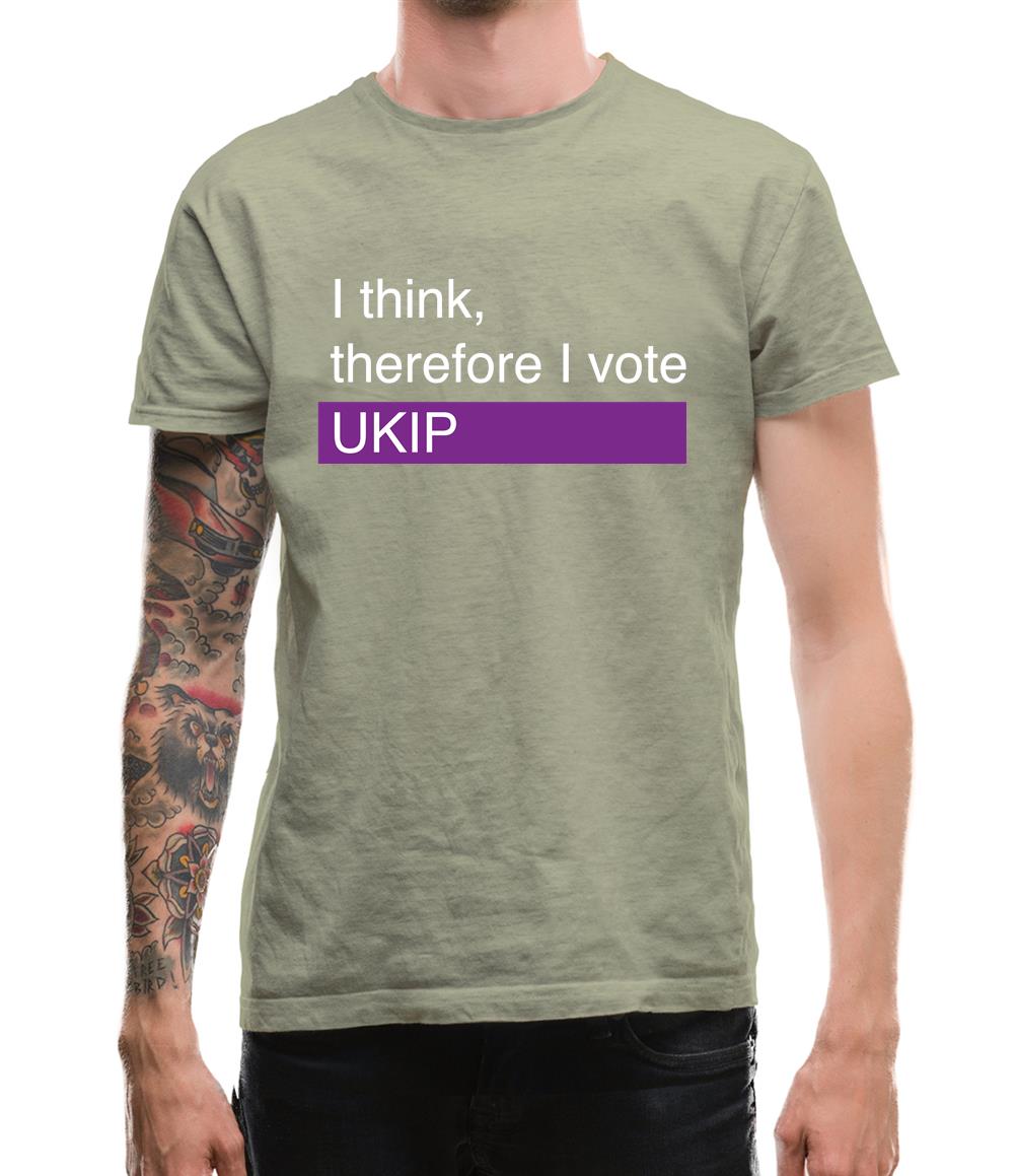 I Think, Therefore I Vote Ukip Mens T-Shirt I Think, Therefore I Vote Ukip Mens T-Shirt