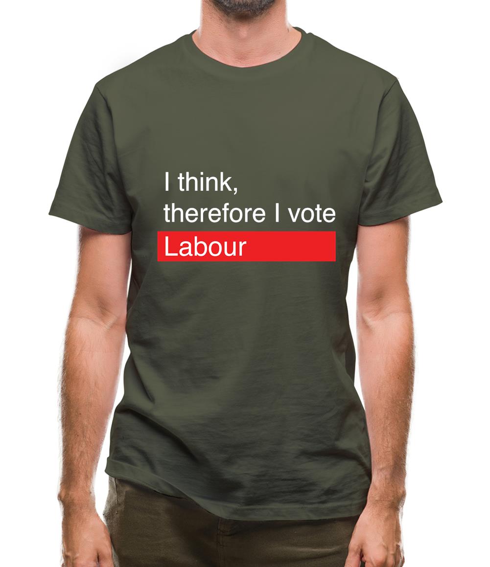 I Think, Therefore I Vote Labour Mens T-Shirt I Think, Therefore I Vote Labour Mens T-Shirt