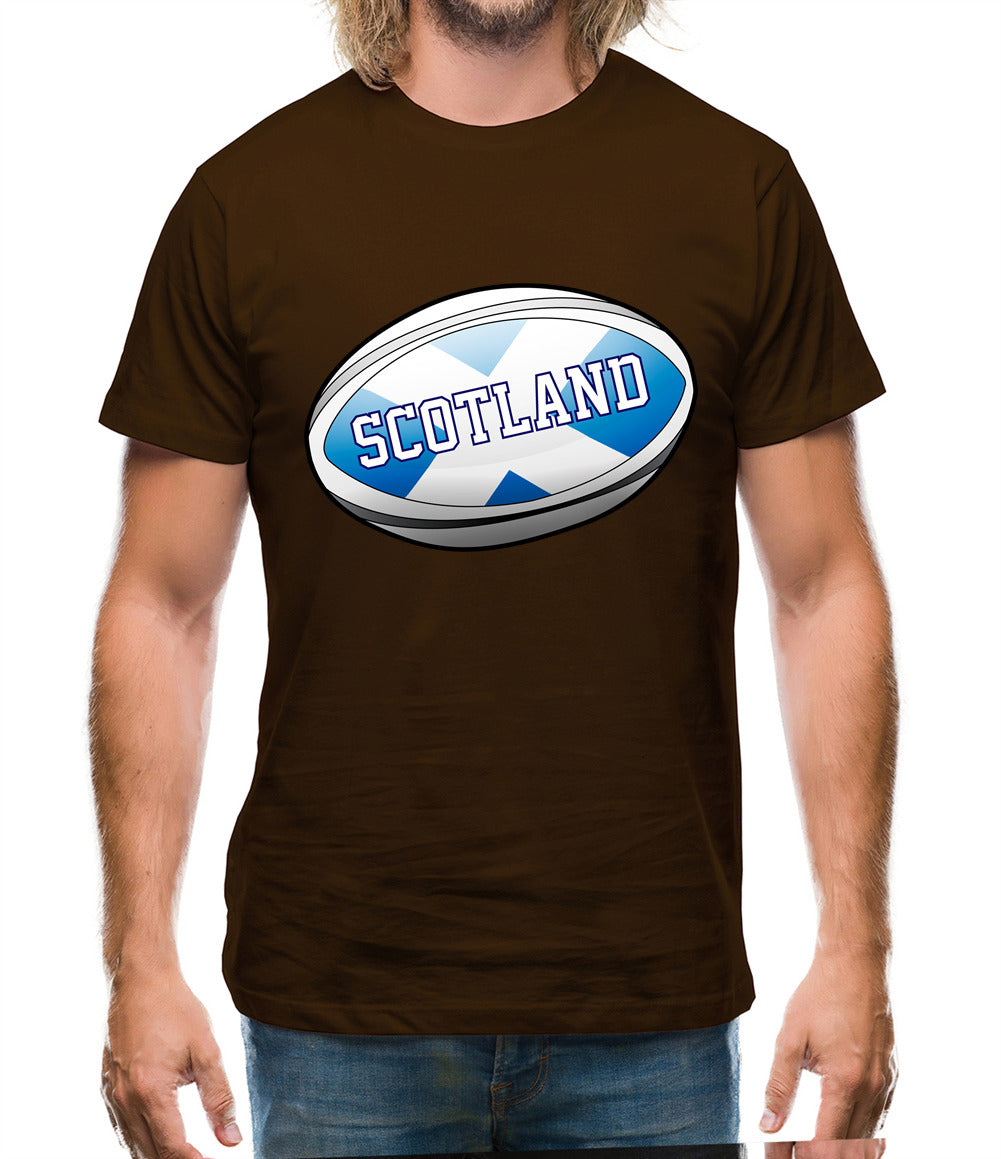 Scottish Flag Rugby Ball Mens T-Shirt