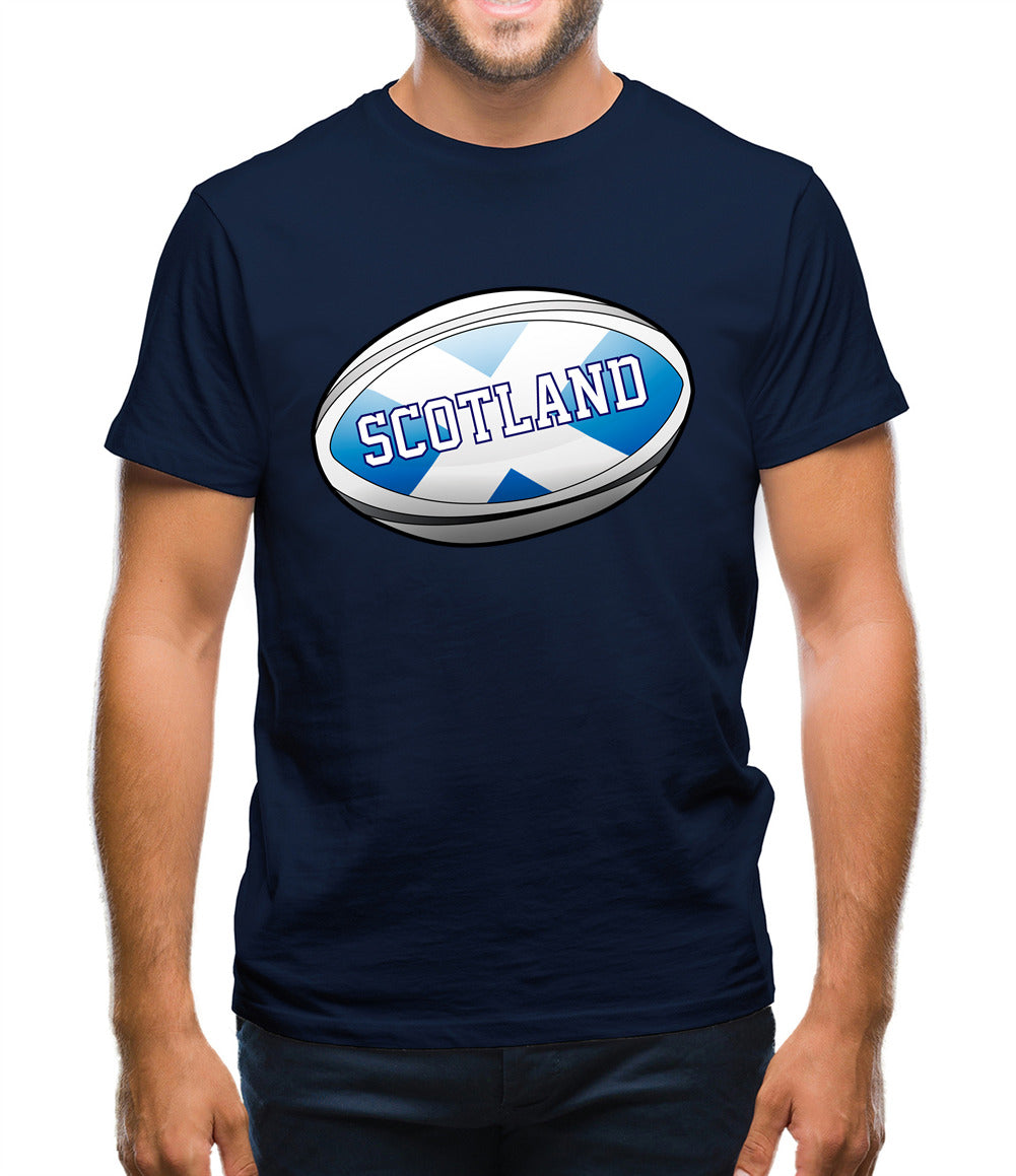 Scottish Flag Rugby Ball Mens T-Shirt