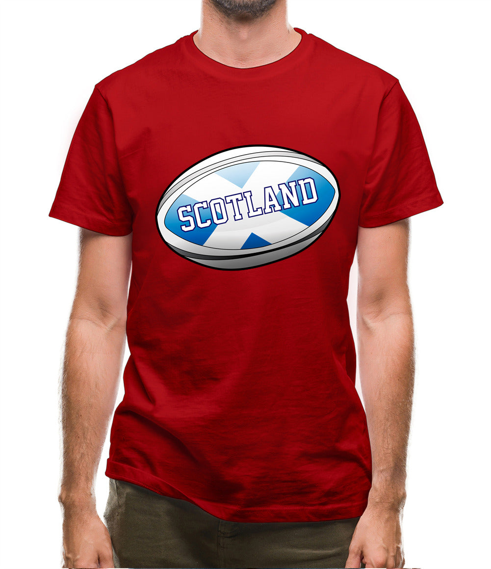 Scottish Flag Rugby Ball Mens T-Shirt