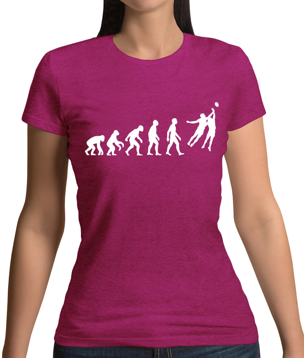 Evolution Of Man Aussie Rules Football Womens T-Shirt
