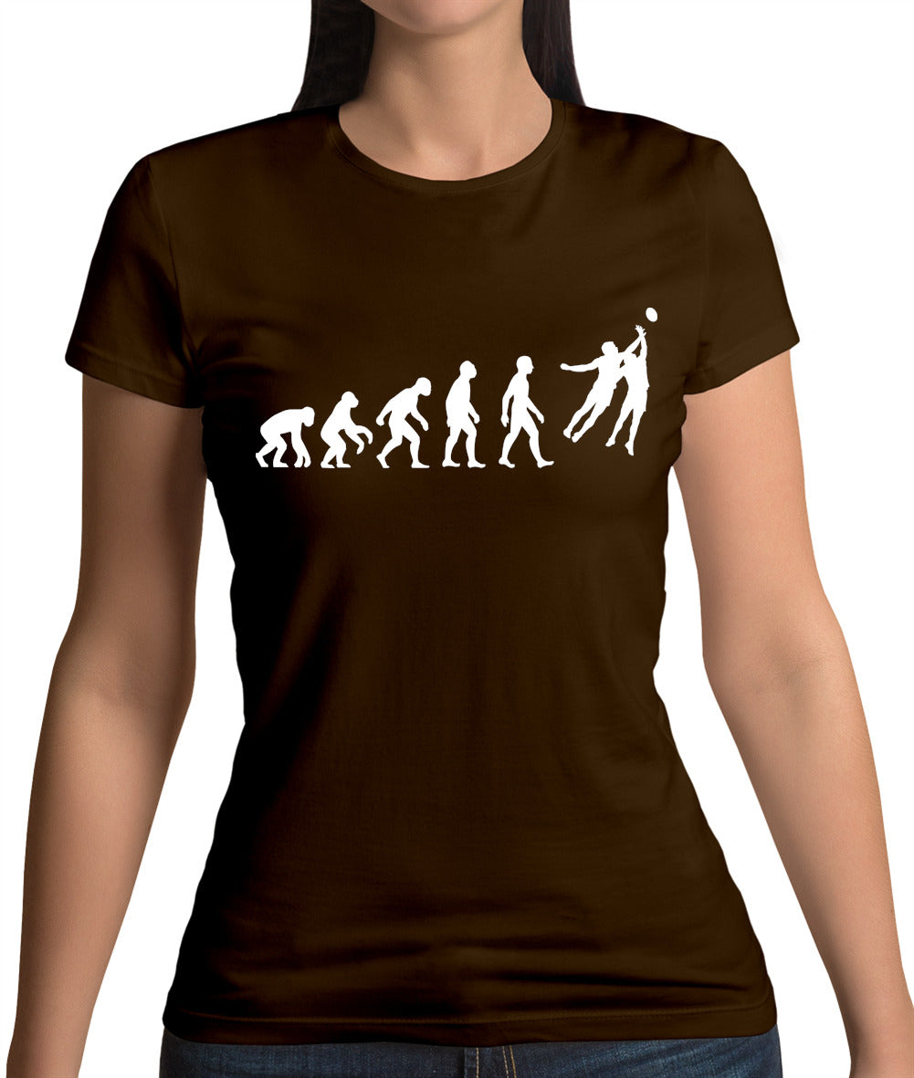 Evolution Of Man Aussie Rules Football Womens T-Shirt