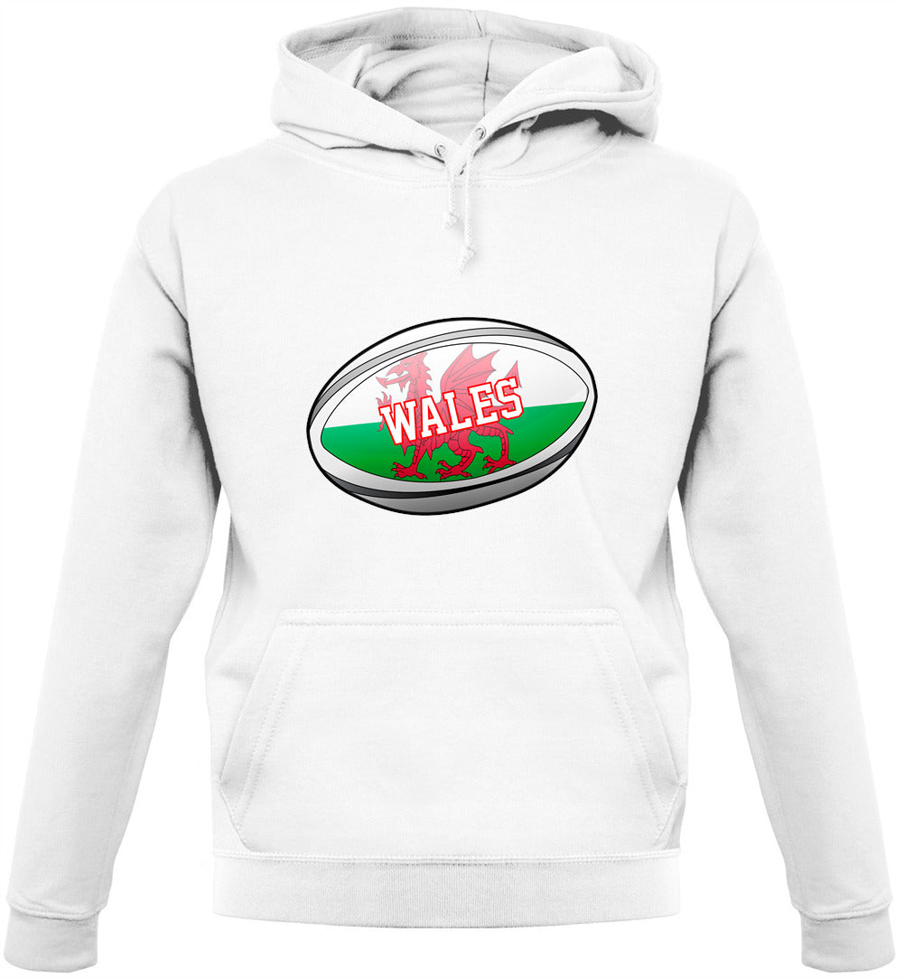 Welsh Flag Rugby Ball Unisex Hoodie