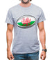 Welsh Flag Rugby Ball Mens T-Shirt