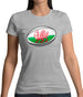 Welsh Flag Rugby Ball Womens T-Shirt