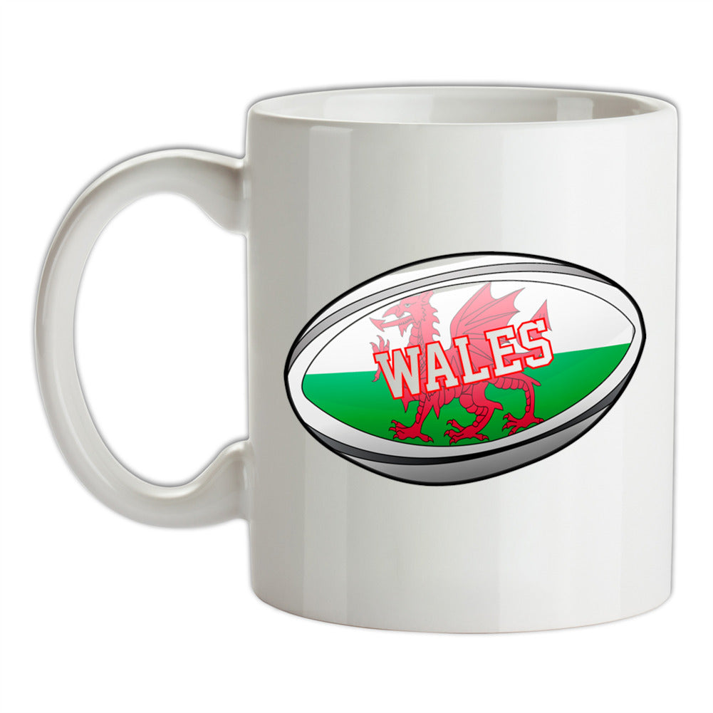 Welsh Flag Rugby Ball Ceramic Mug