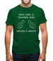 Who Has 2 Thumbs And Needs A Beer Mens T-Shirt