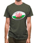 Welsh Flag Rugby Ball Mens T-Shirt