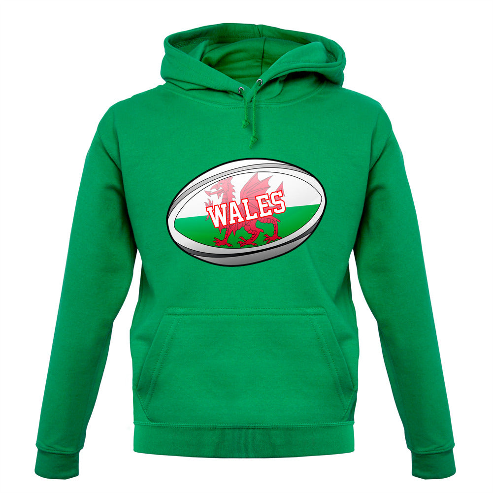 Welsh Flag Rugby Ball Unisex Hoodie